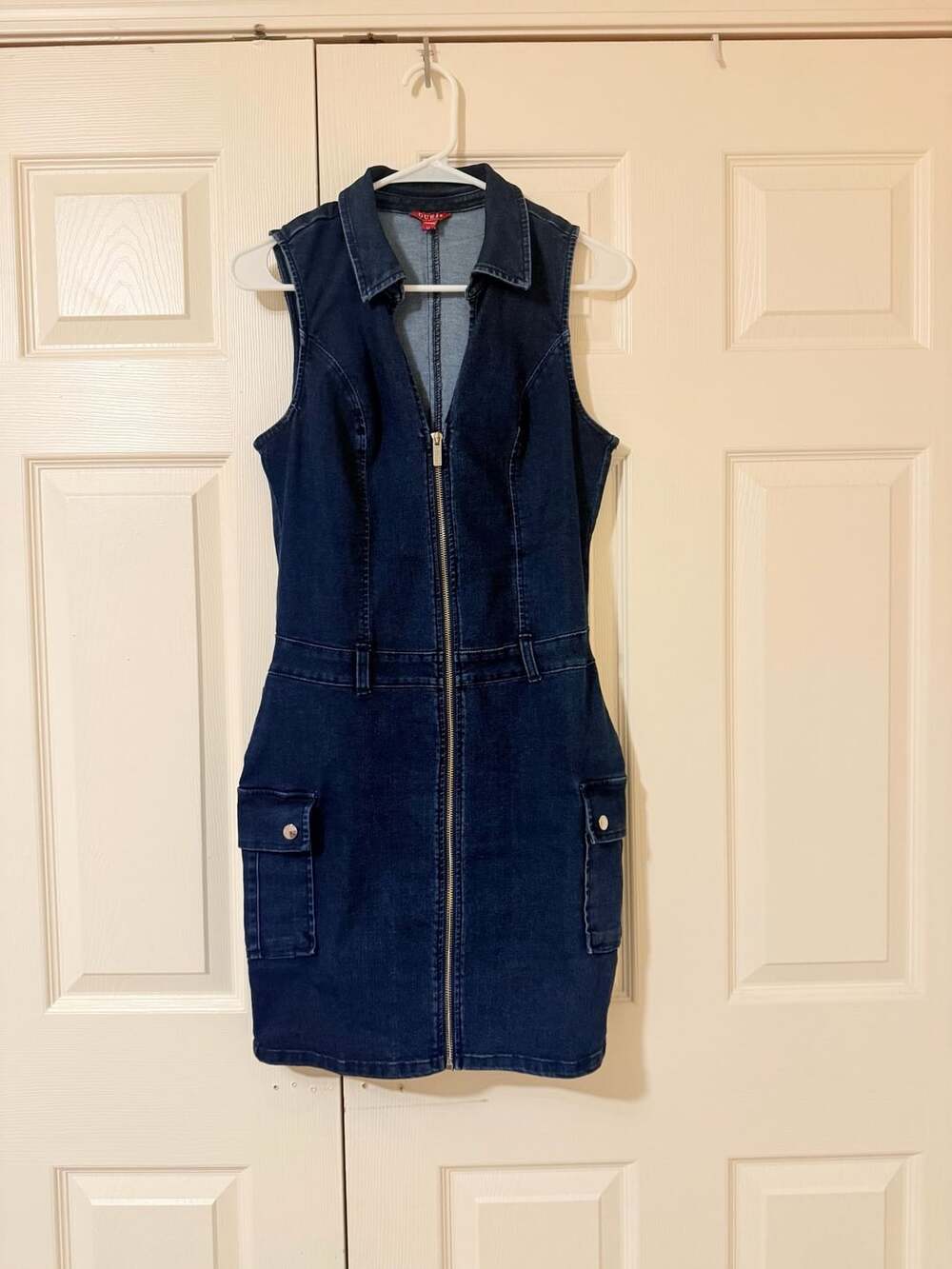 Guess Denim Dress Size M Zip Front